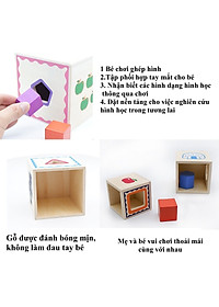 Đồ chơi lồng hộp vuông thả khối, đồ chơi tháp xếp chồng thả hình khối tập đếm gỗ đa chức năng thông minh cho bé