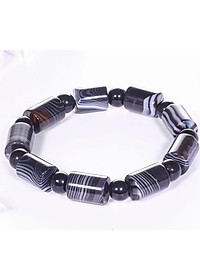 Vòng tay mã não đen đốt trụ 13x10mm mệnh thủy,mộc - Ngọc Quý Gemstones