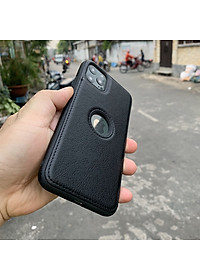 Ốp lưng da cao cấp dành cho iPhone 11 Pro Max - Màu đen