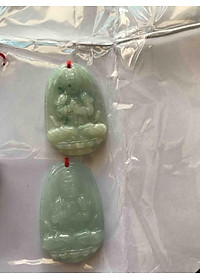 MẶT PHẬT ĐẠI NHẬT NHƯ LAI XANH CẨM THẠCH TỰ NHIÊN 35mm đk 23mm ĐỘ mệnh NỮ tuổi MÙI tuổi THÂN mệnh MỘC HOẢ THUỶ 