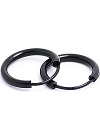 Bông tai nam inox khuyên tròn 14mm BT233 - 2 chiếc