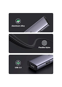 Ugreen UG20805CM473TK 5Gbps vỏ nhôm Bộ chia USB 3.0 1 ra 4 cổng USB hỗ trợ nguồn Type-C - HÀNG CHÍNH HÃNG