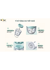 Máy Xay Thịt, Máy Xay Ăn Dặm Bear GR-B06V1 Xay Cực Êm Dung Tích 0.6 Lít Công Suất 200 W- Hàng Chính Hãng