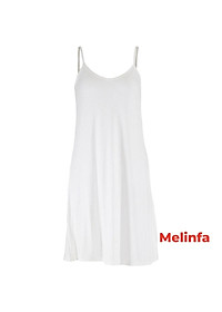 Váy ngủ hai dây nữ, đầm ngủ 2 dây trơn kiểu basic chất vải Modal mát lạnh tự nhiên phong cách Hàn Quốc mã VAV0071
