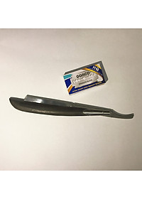 Dao Cạo Râu Tóc Mặt Tỉa Chân Mày Cán Gỗ Sơn Đen Bọc Thép  Đa Năng Tặng Kèm 10 Lưỡi Cạo