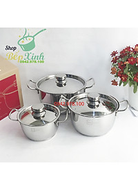 Bộ Nồi Inox 3 Đáy Nắp Inox Fivestar Tặng 2 Muỗng Canh