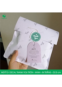 MDTT12 - D2.5cm - 50 Sticker Thank you, decal Thank you tròn dán hộp carton, tem cám ơn, nhãn dán cảm ơn trang trí gói hàng