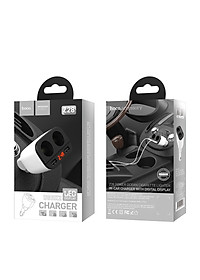 Củ sạc 2 cổng 3.4A kèm 2 cổng tẩu trên xe hơi Hoco Z28 - Chính hãng