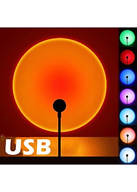RnnTuu LED USB Hoàng Hôn Đèn Máy Chiếu Trang Trí Nhà Đèn Ngủ Di Động Tâm Trạng Ánh Sáng Cho Tường Phòng Khách Chụp Ảnh Đèn Neon