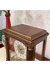 Đồng hồ để bàn Nhật Bản Rhythm CRH176NR06, Kt 23.5 x 28.0 x 15.0cm, 2.5kg Vỏ gỗ. Dùng Pin.