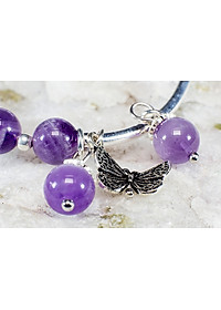 Vong Tay Phong Thủy Thạch Anh Tím Thiên Nhiên Mix Bạc 925 Cho Mạng Kim Thủy, Món Qùa Trang Sức  Phong Thủy May Mắn Ý Nghĩa  VT016