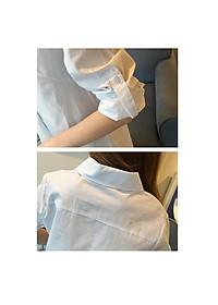 Áo sơ mi nữ dáng suông dài mặc giấu quần phong cách Sm165