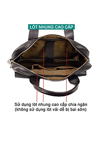 Cặp da công sở da bò Mill cao cấp B102 Bụi Leather - Bảo hành 12 tháng