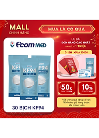 Thùng 300 Khẩu Trang KF94 EcomMed (30 Bịch) – Đạt Chuẩn FDA Hoa Kỳ