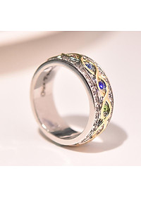 Nhẫn nam titant đính đá