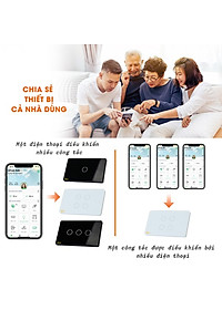 Công tắc thông minh HUNONIC DATIC 4 nút màu trắng - Điều khiển từ xa bằng điện thoại - Công nghệ 4.0