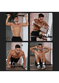 Thanh Tập Xà Đơn Treo Tường Gắn Cửa Nhiều Cỡ Từ 60-130cm Tùy Chỉnh Phù Hợp Tập Gym Tại Nhà Tăng Cơ Bắp