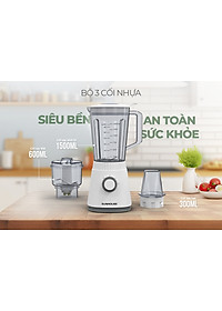 Máy xay sinh tố đa năng SHD5316, Công suất 600W, Bộ 3 cối xay (xay hoa quả - thịt cá - hạt khô), 3 chế độ xay phù hợp nhiều loại thực phẩm-Hàng chính hãng