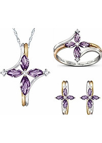 Nhẫn nữ đính đá thạch anh tím