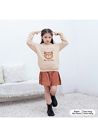 Áo nỉ cho bé gái BIGFOX MISS MEOW size đại mùa thu đông có mũ giữ ấm in Gấu kiểu Hàn cỡ trẻ em 7-15 tuổi 30kg 45kg 1975