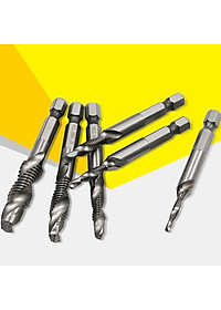 Bộ 6 Mũi Khoan Taro HSS 4341 Tạo Ren Cao Cấp, giúp tiết kiệm thời gian thi công, tiết kiệm chi phí siêu tiện lợi. M3, M4, M5, M6, M8, M10 