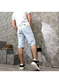 Quần short jean nam MĐ Q32 xanh bạc