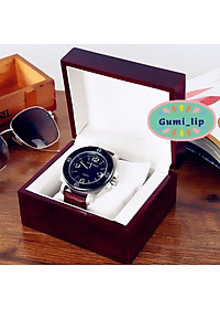 Hộp đựng đồng hồ bằng gỗ cao cấp sang trọng size 13*13*9 cm