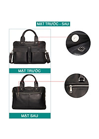 Cặp da công sở da bò Mill cao cấp B102 Bụi Leather - Bảo hành 12 tháng