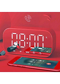 Loa Bluetooth Mini Cao Cấp S5 Hỗ Trợ USB Kiêm Đồng Hồ Báo Thức Và Gương Soi Tiện Lợi + Tặng Tai Nghe Nhét Tai