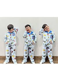 Đồ bộ bé trai, bộ ngủ dài tay pijama pizama cho bé trai size lớn 12-40KG chất thun lạnh mềm mịn mát