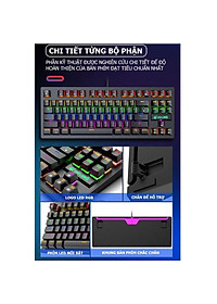 Bàn phím cơ máy tính - Bàn phím cơ gaming Crack K2 PRO, LED RGB 10 chế độ nháy khác nhau dành cho máy tính, laptop