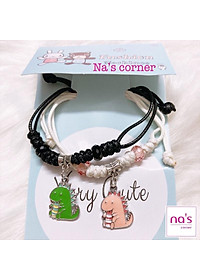 NHIỀU MẪU - Vòng tay lắc tay dây bện cặp đôi đen trắng (2 cái)