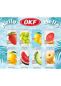 Nước ngọt có ga giải khát vị bưởi (NƯỚC BƯỞI CÓ GA) OKF HÀN QUỐC x 24 lon 350ml