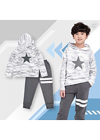Bộ dài tay bé trai BIGFOX - MISS MEOW size đại, bộ thu đông cho bé phong cách Âu Mỹ rằn ri in NGÔI SAO 11 - 38 kg