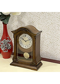 Đồng hồ để bàn Nhật Bản Rhythm CRJ717CR06 , Kt 24.0 x 32.5 x 12.5cm, 1.7kg Vỏ gỗ. Dùng Pin.