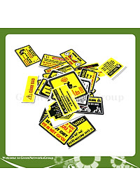 Bộ 5 Tem Cảnh Báo Dán Xe Máy, Sticker Dán Nón Bảo Hiểm Chống Thấm Nước Green Networks Group