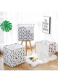 Giỏ đựng quần áo bằng vải cỡ lớn , túi đựng chăn gấp gọn Chính Hãng TOKDODO (Giao Màu Ngẫu Nhiên)