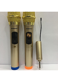 Bộ 2 micro không dây ZANSONG S28 sóng UHF Wireless dành cho Amly , loa kéo loa karaoke - Hỗ trợ các thiết bị có jack cắm 3.5mm và 6.5mm - Hàng Nhập khẩu