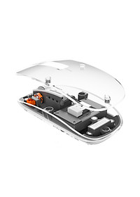 Chuột Wiwu Crystal WM105 thiết kế trong suốt, có chế độ Dual BT + 2.4G kết nối 3 thiết bị cùng lúc - Hàng chính hãng