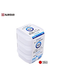 Set 3 hộp thực phẩm vuông nắp mềm 120ml, không sản sinh ra các hoạt chất gây hại trong quá trình sử dụng - nội địa Nhật Bản