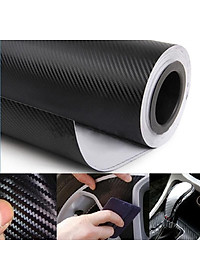 Decal 3D Cacbon màu đen trang trí cho xe hơi, xe máy, điện thoại, máy tính ( 40 x 120 cm)