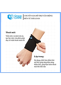 Đai Hỗ Trợ Cổ Tay Grace Care WD320 – Vải Dệt 3D Thoáng Khí, Co Giãn, Hỗ Trợ Vận Động, Thể Thao Nhẹ
