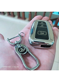 Bao chìa khoá ô tô xe Toyota Corolla CROSS nút silicon mạ crom Full hộp