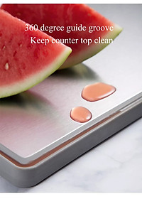 Thớt INOX 304 cao cấp với thiết kế 2 mặt bền bỉ, tiện lợi, an toàn cho sức khỏe: kháng khuẩn, chống nấm mốc, chống trơn trượt (SIZE LỚN)