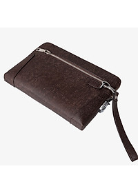 Clutch, Ví Cầm Tay Thời Trang Nam Da Bò Saffiano Cao Cấp CK11 Nâu 