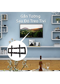 [Bền Chắc] Giá Kệ - Khung Treo Tivi KhoNCC Hàng Chính Hãng - Cho Tivi từ 26 - 60 inch Bắt Thẳng Áp Sát Tường Giúp Căn Phòng Không Gian Thoáng Đẹp Hơn - KLM-KTTVT4X6X (Đen)