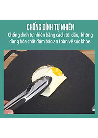 Chảo Đá Nướng Thịt Kiểu Hàn Quốc, Vỉ Nướng BBQ Chống Dính Không Cần Dầu Size 34cm Hàng Chính Hãng MINIIN