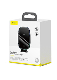 Bộ đế giữ điện thoại dùng trên xe hơi Baseus Light Electric Holder Wireless Charger 15W - Hàng chính hãng