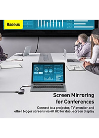 Hub Baseus Metal Gleam Series Multifunctional Type-C HUB Docking Station -Hàng Chính Hãng