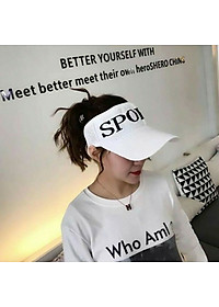 Mũ thể thao sport nửa đầu - Mũ lưỡi trai nửa đầu phong cách thời trang Aloha style-Nón Kết nửa đầu Nữ  Spor - Trắng